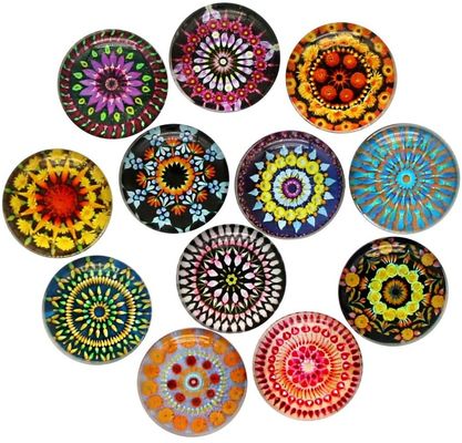 qualité  Factory Customized High Quality Crystal Glass Refrigerator Magnet Fridge Sticker Customized Mandala Holiday Gift Decorate Home usine